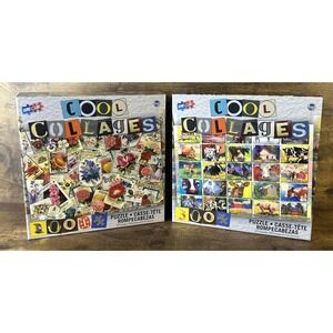 SureLox Artists Series Lot of 2 Cool Collages Jigsaw Puzzles NEW - FREE SHIPPING